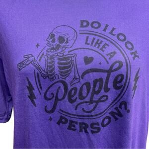 Do I look like a people person? Skeleton Heart Purple Black Medium‎